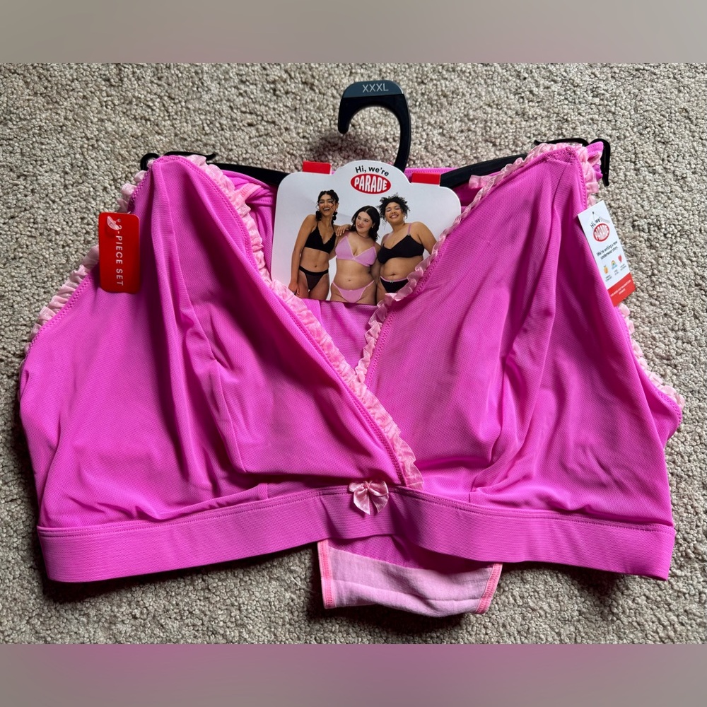 Parade RuffleTriangle Bralette and Cheeky Panty Set Size 3XL